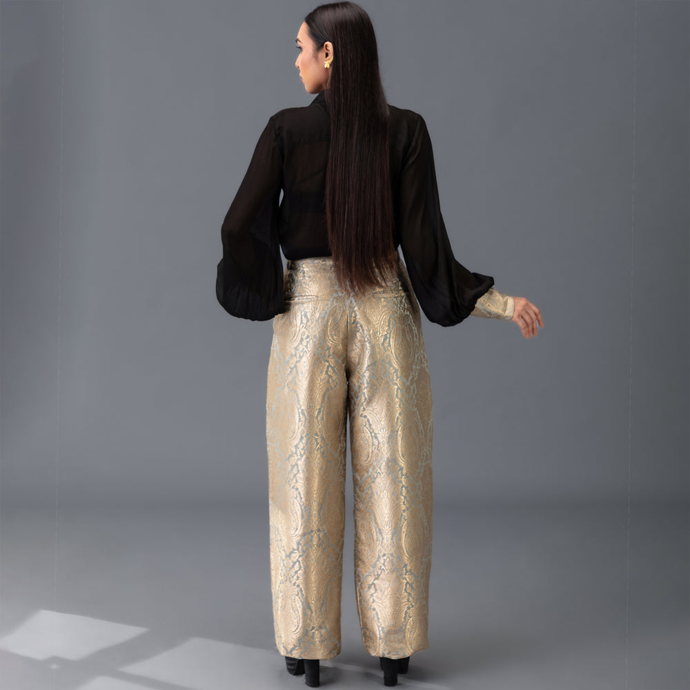 
                  
                    Brocade Trousers - Grey & Gold
                  
                